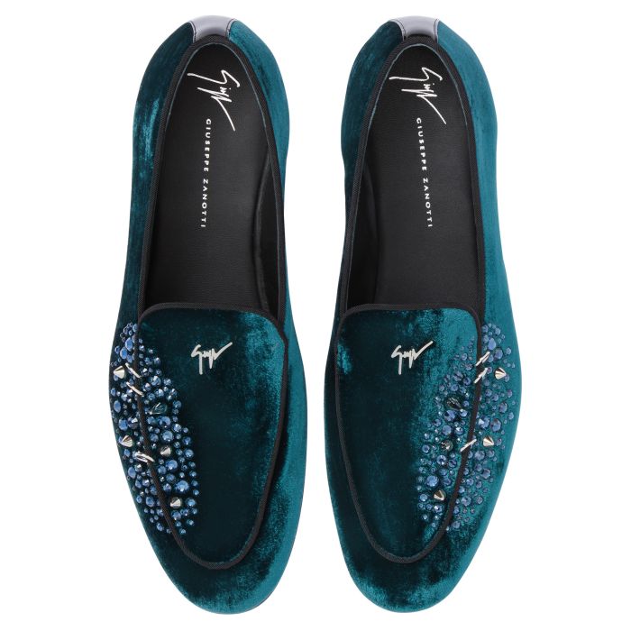 ALVARO STUDS-Green-Loafers