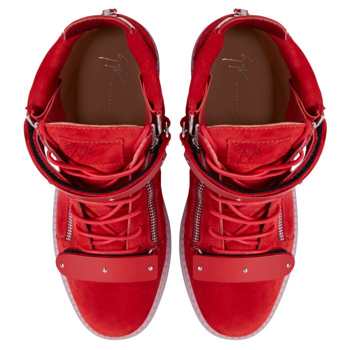 COBY-Red-Mid Top Sneakers