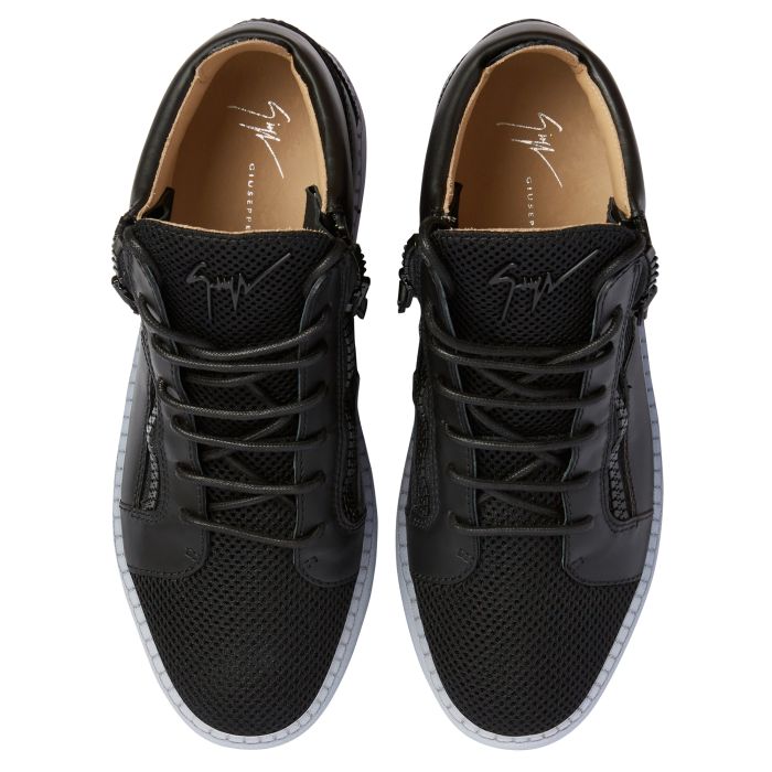 KRISS-Black-Mid Top Sneakers