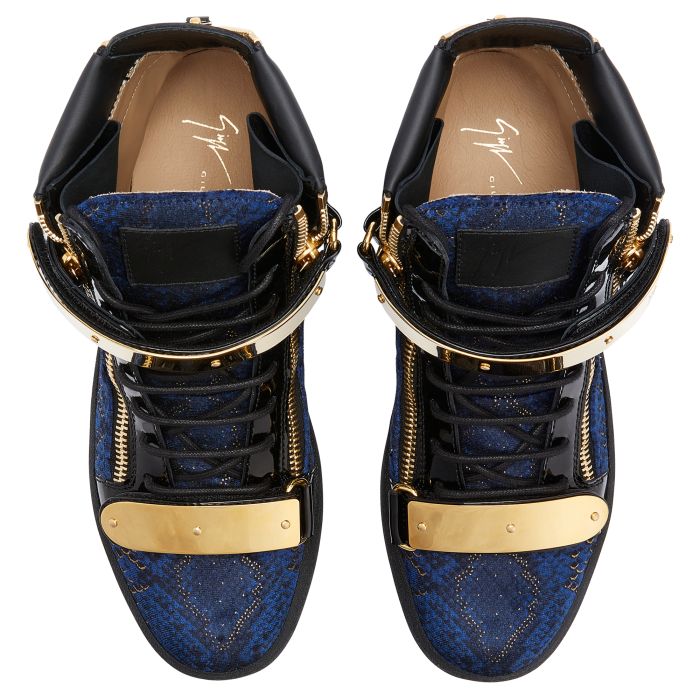 COBY-Blue-Mid Top Sneakers