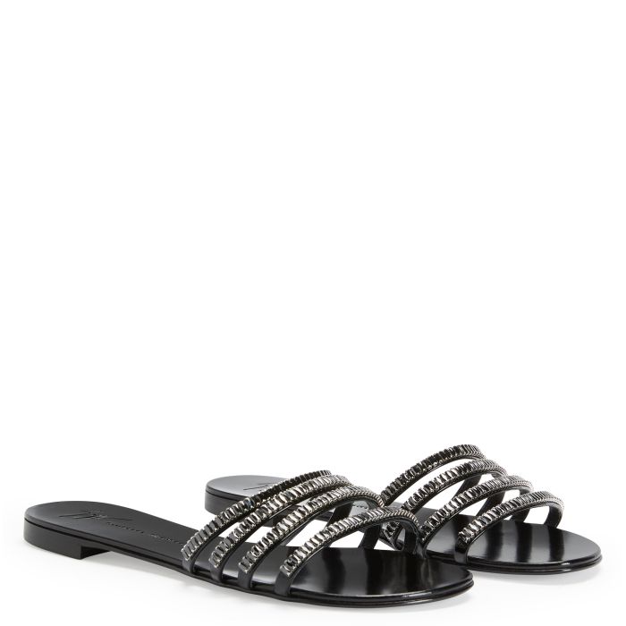  IRIDE CRYSTAL-Black-Sandals