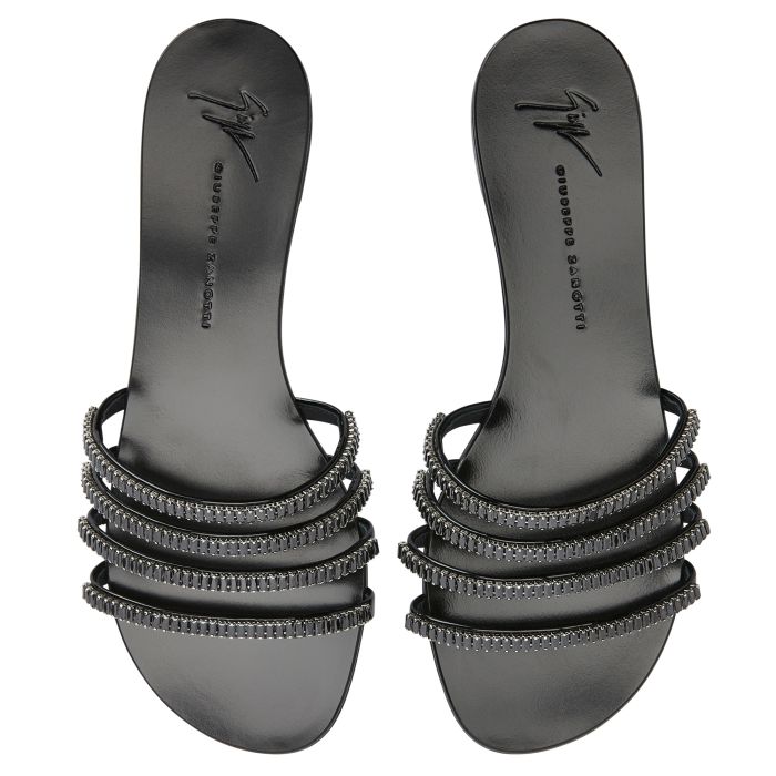  IRIDE CRYSTAL-Black-Sandals