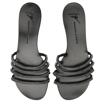  IRIDE CRYSTAL-Black-Sandals