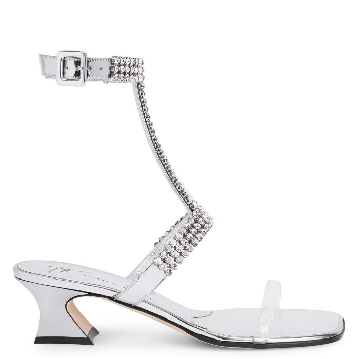  DEVINE CRYSTAL 45-Silver-Sandals