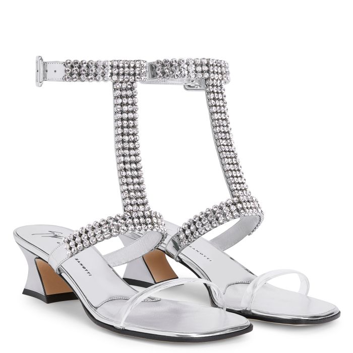  DEVINE CRYSTAL 45-Silver-Sandals