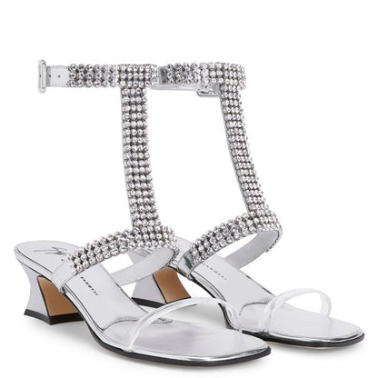  DEVINE CRYSTAL 45-Silver-Sandals