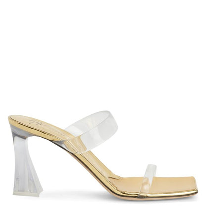 FLAMINIA PLEXI-Gold-Sandals