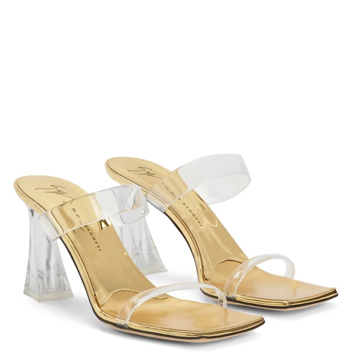  FLAMINIA PLEXI-Gold-Sandals