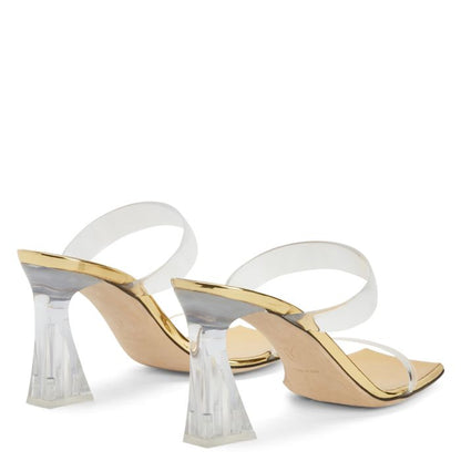  FLAMINIA PLEXI-Gold-Sandals