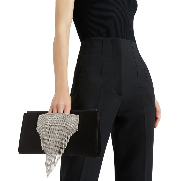  JOSIANE CRYSTAL-Black-Clutches