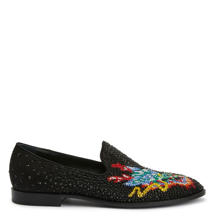  DRAGON CRYSTAL-Black-Loafers