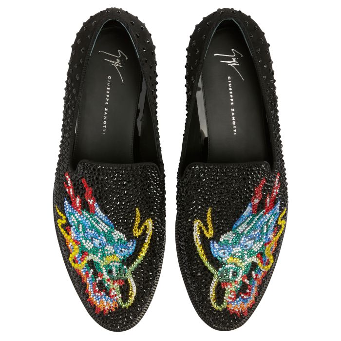  DRAGON CRYSTAL-Black-Loafers