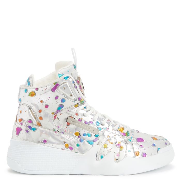  TALON-Silver-Mid Top Sneakers