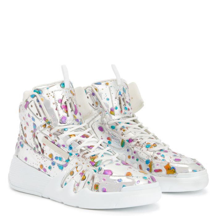  TALON-Silver-Mid Top Sneakers