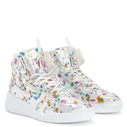  TALON-Silver-Mid Top Sneakers