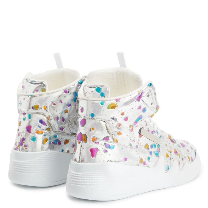  TALON-Silver-Mid Top Sneakers