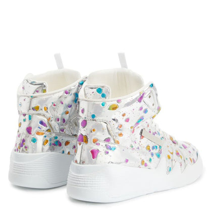  TALON-Silver-Mid Top Sneakers