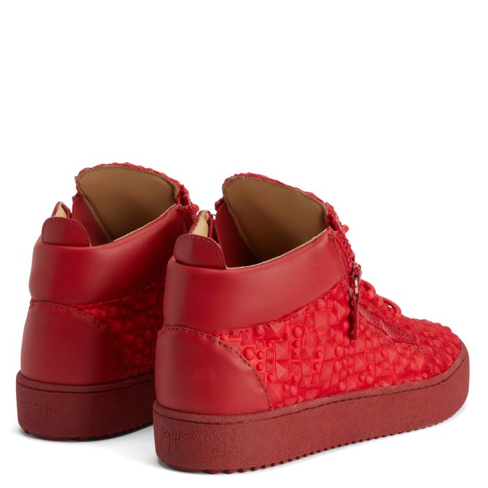  KRISS-Red-Mid Top Sneakers