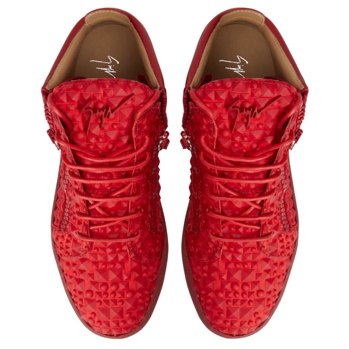  KRISS-Red-Mid Top Sneakers