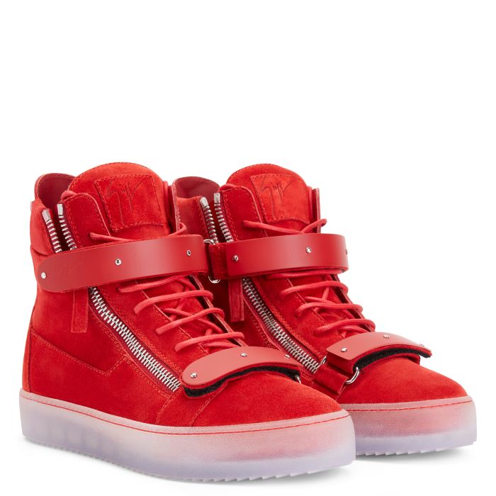  COBY-Red-Mid Top Sneakers