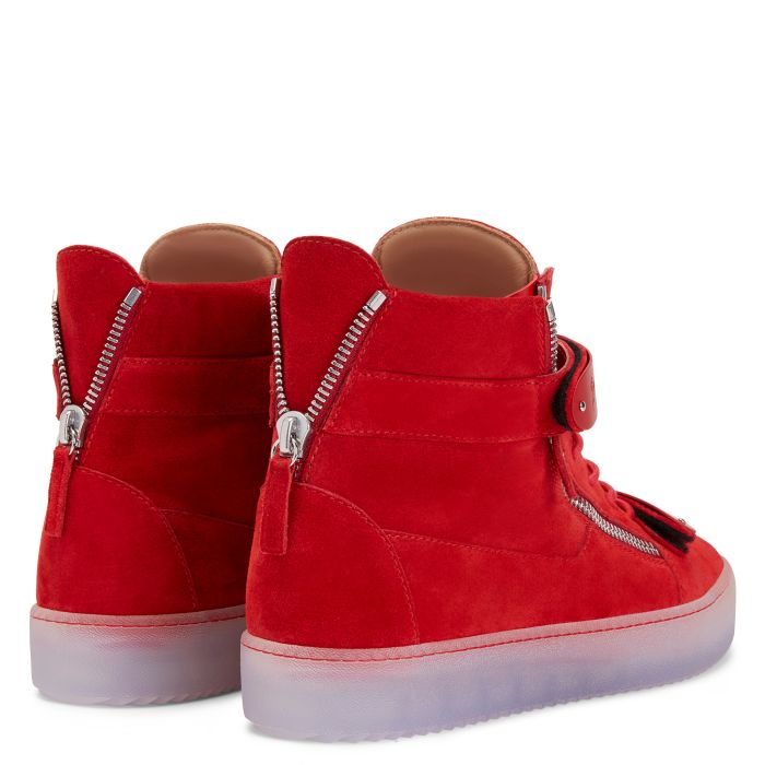  COBY-Red-Mid Top Sneakers