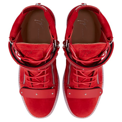  COBY-Red-Mid Top Sneakers