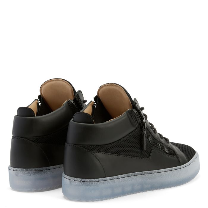  KRISS-Black-Mid Top Sneakers