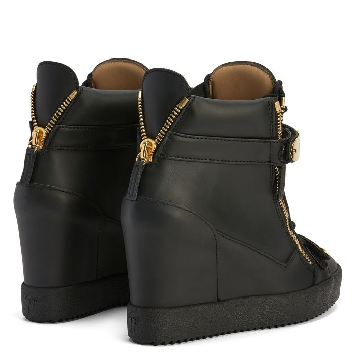  COBY WEDGE-Black-Mid Top Sneakers