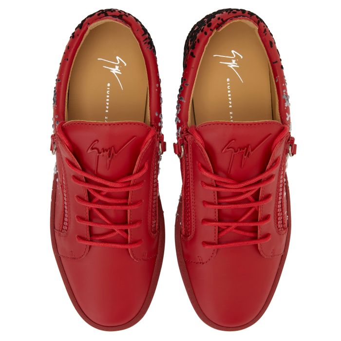  FRANKIE-Red-Low-top Sneakers