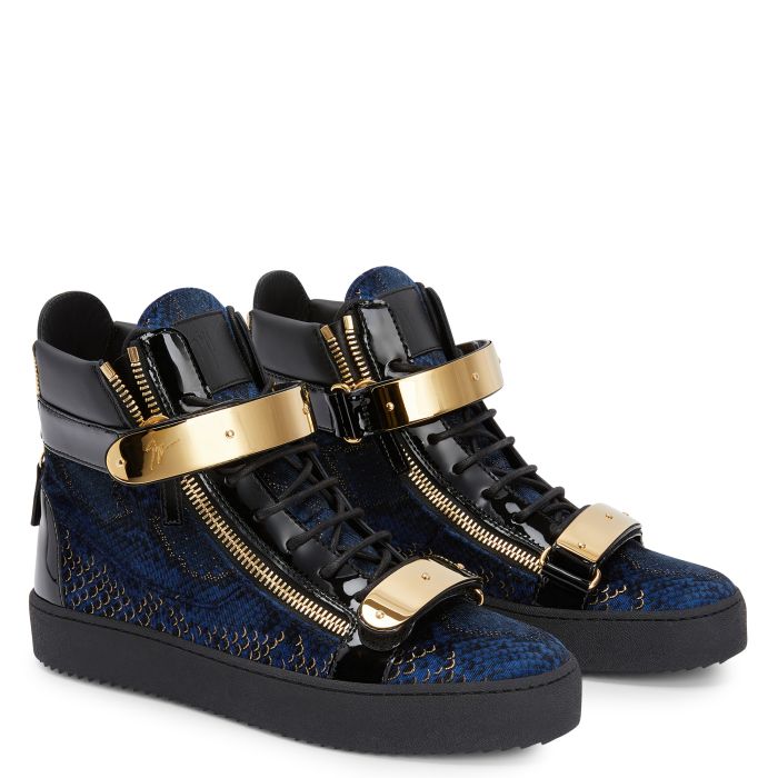  COBY-Blue-Mid Top Sneakers