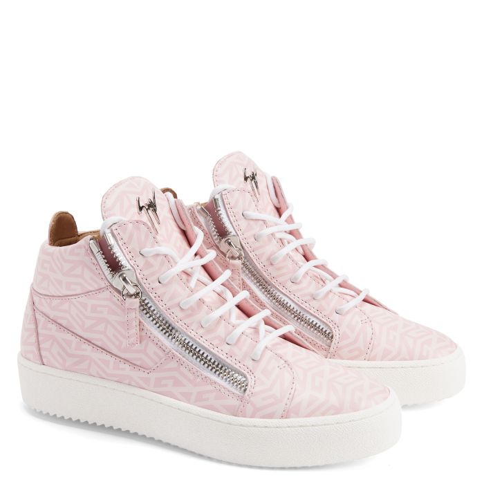  KRISS MONOGRAM-Pink-Mid Top Sneakers