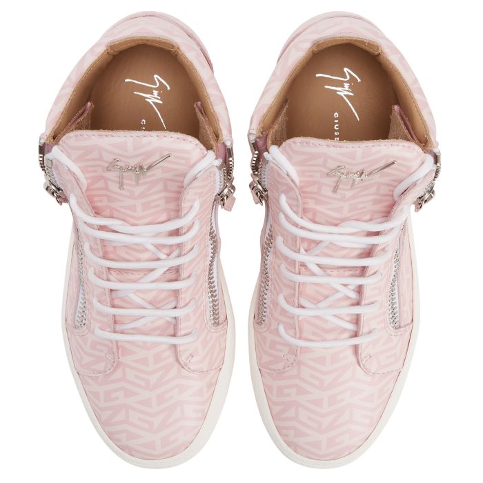  KRISS MONOGRAM-Pink-Mid Top Sneakers