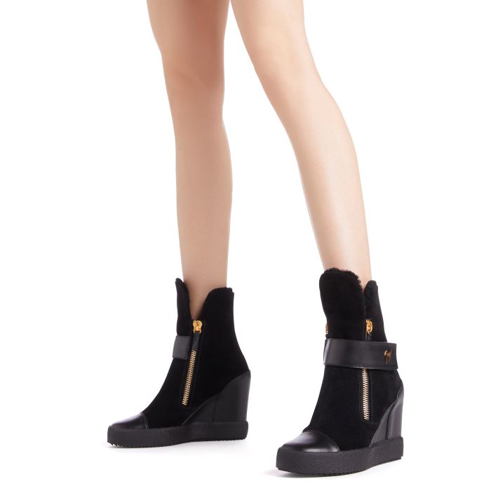  ALETA WEDGE-Black-Mid Top Sneakers